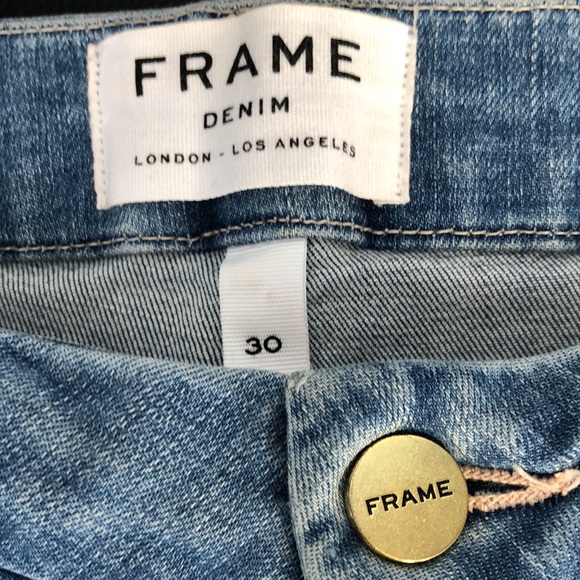 FRAME Denim Medium Wash Le Mini Boot Released-hem Cropped Jeans in Stowe Size 30 - Picture 7 of 11